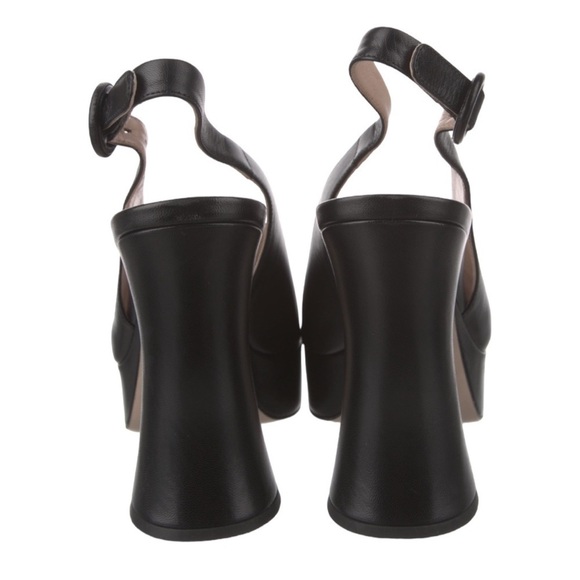 Miu Miu | NWOB Fall 2020 Black Leather Mary Jane Platform - Size IT 39 - Picture 5 of 13